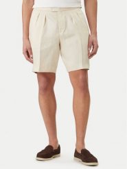 BOSS Szorty materiałowe H-Perin 50561858 Beżowy Tapered Fit. Brązowe szorty męskie Boss, m, bez wzorów, ze lnu. Za 799.99 zł.