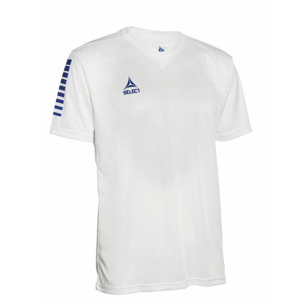 SELECT Koszulka PISA white. Białe koszulki sportowe męskie Select, m, bez wzorów, z materiału, bez kołnierzyka, bez ramiączek, do piłki nożnej. Za 101.52 zł.