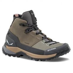 Damskie buty trekkingowe Salewa Puez Leather Mid PTX. Brązowe trekkingi damskie Salewa, trekkingowe. Za 932.55 zł.