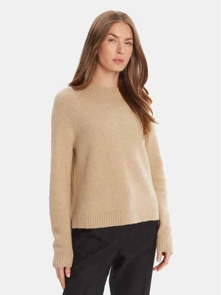 BOSS Sweter Febisan 50478315 Beżowy Regular Fit. Brązowe swetry damskie Boss, s, bez wzorów, z wełny, bez kołnierzyka, bez ramiączek, bez kaptura. Za 489.99 zł.