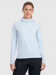 4F Bielizna termiczna drapana (góra) damska - niebieska XL. Niebieskia bielizna termoaktywna damska 4f, xl, bez wzorów, z polaru, bez ramiączek. Za 179.99 zł.