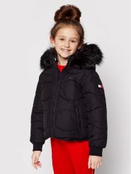 Tommy Hilfiger Kurtka zimowa Tonal Fur KG0KG05970 M Czarny Regular Fit. Czarne buty zimowe dziewczęce Tommy Hilfiger, bez wzorów, z syntetyku, bez zapięcia. Za 649.99 zł.