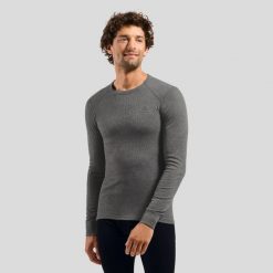 T-shirt thermique Odlo Shirt Col rond Manches longues ACTIVE WARM ECO. Czarne t-shirty męskie Odlo, l, bez wzorów, z materiału, bez kołnierzyka. Za 209.61 zł.