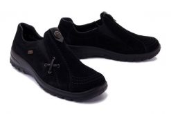 RIEKER L7171-00 black, półbuty/mokasyny damskie. Czarne mokasyny damskie Rieker. Za 338.11 zł.