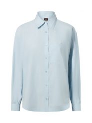BOSS Orange bluzka koszulowa - Belska Kobiety Bawełna niebieski, 34. Niebieskie bluzki damskie Boss Orange, bez wzorów, z bawełny, bez kołnierzyka, bez ramiączek. Za 329.95 zł.