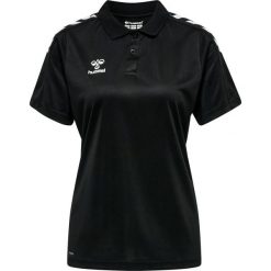 Damska koszulka polo Hummel Functional. Czarne koszulki sportowe damskie Hummel, l, bez wzorów, bez kołnierzyka, bez ramiączek. Za 157.50 zł.