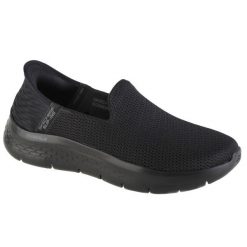 Buty sportowe Sneakersy damskie, Skechers Go Walk Flex Slip-ins. Czarne obuwie sportowe damskie Skechers, bez wzorów, z materiału, sportowe, bez zapięcia. Za 349.00 zł.