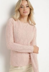 Różowa Prześwitująca Bluzka z Wiskozą i Geometrycznymi Wzorami Danelin. Czerwone bluzki damskie Born2be, na zimę, l, z aplikacjami, z jeansu, eleganckie, bez kołnierzyka, bez ramiączek. Za 79.99 zł.
