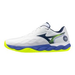 Buty do tenisa Mizuno Wave Enforce Court Cc. Białe buty sportowe męskie Mizuno, bez zapięcia, tenisowe, mizuno wave. Za 449.99 zł.