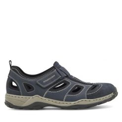 Sandały Rieker. Niebieskie sandały męskie Rieker, bez zapięcia. Za 359.99 zł.