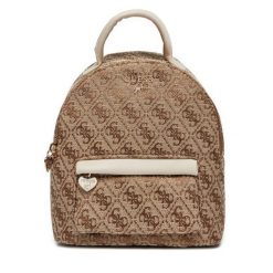 Plecak Guess. Brązowe plecaki damskie Guess, z aplikacjami. Za 249.99 zł.