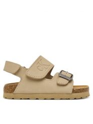 Calvin Klein Sandały Velcro V3X2-83328-0315 M Beżowy. Brązowe sandały chłopięce Calvin Klein, ze skóry, bez zapięcia. Za 319.99 zł.