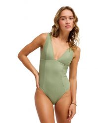 Jednoczęściowy strój kąpielowy dla Kobiety ROXY LOVE Zielony. Zielone kostiumy jednoczęściowe damskie Roxy, xs, bez wzorów, z elastanu, do pływania. Za 339.99 zł.
