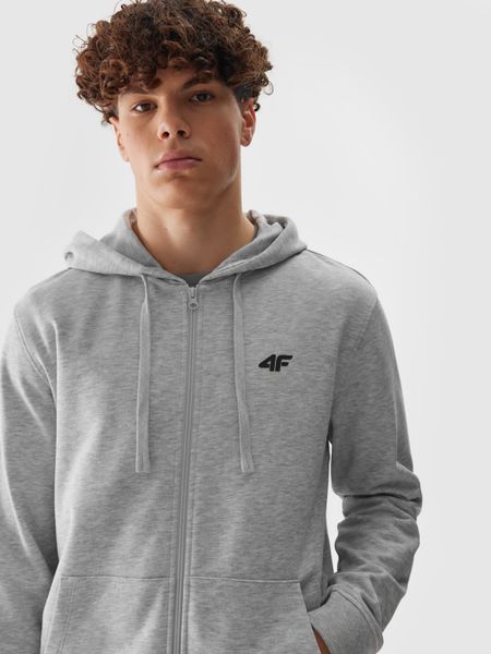 4F Bluza dresowa rozpinana z kapturem męska - szara S. Szare bluzy męskie 4f, l, bez wzorów, z bawełny, z kapturem. W wyprzedaży za 89.99 zł.