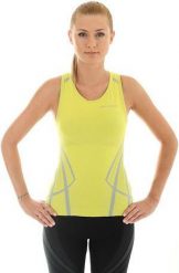 Brubeck Bezrękawnik damski FITNESS z wąskim ramiączkiem r.XL żółty (TA10150). Żółte koszulki sportowe damskie Brubeck, xl, bez wzorów, bez kołnierzyka, bez ramiączek, na fitness i siłownię. Za 67.61 zł.