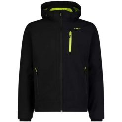 Kurtka męska turystyczna CMP 3A01787N. Czarne kurtki sportowe męskie CMP, l, bez wzorów, z softshellu, trekkingowe. Za 319.99 zł.