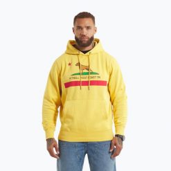Bluza męska Pitbull California Flag Hooded Sweatshirt. Żółte bluzy sportowe męskie PITBULL, m, bez wzorów, z bawełny, bez kaptura, na fitness i siłownię. Za 199.99 zł.