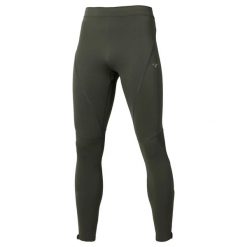Legginsy Mizuno Active Warmalite. Zielone legginsy sportowe męskie Mizuno, m, bez wzorów, z materiału, długie, do biegania. Za 280.50 zł.