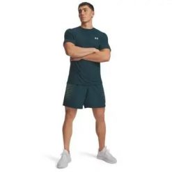 Szorty Under Armour Tech Play. Zielone krótkie spodenki sportowe męskie Under Armour, m, bez wzorów, z materiału, na fitness i siłownię. Za 191.00 zł.