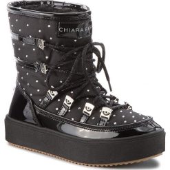 Śniegowce CHIARA FERRAGNI - 18AI-CF2122 Black Strass. Czarne śniegowce i trapery damskie Chiara Ferragni, z materiału. Za 1,279.00 zł.