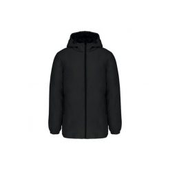 Recykowana parka z kapturem Kariban. Czarne kurtki męskie KARIBAN, na zimę, m, bez wzorów, eleganckie, z kapturem. Za 310.50 zł.