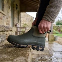 Botki Rouchette Clean Land. Zielone botki męskie ROUCHETTE, bez wzorów, z gumy, przed kostkę, bez zapięcia. Za 279.50 zł.