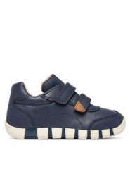 Geox Sneakersy B Iupidoo Boy B5655B 000CL C4002 Granatowy. Niebieskie buty sportowe chłopięce Geox, bez wzorów, ze skóry, bez zapięcia. Za 289.99 zł.