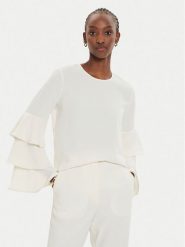Liu Jo Bluzka WF4481 T0347 Écru Regular Fit. Bluzki damskie Liu Jo, bez wzorów, z syntetyku, bez kołnierzyka, bez ramiączek. Za 359.99 zł.