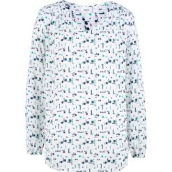 Bluzka z nadrukiem, długi rękaw bonprix biel wełny wzorzysty. Bluzki damskie bonprix. Za 32.99 zł.