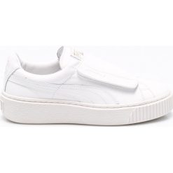Puma - Buty Basket Platform Strap. Szare obuwie sportowe damskie Puma, z materiału. W wyprzedaży za 269.90 zł.