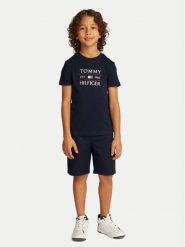 Tommy Hilfiger T-Shirt KB0KB09538 D Granatowy Regular Fit. Niebieskie t-shirty dla chłopców Tommy Hilfiger, bez wzorów, z bawełny, bez ramiączek. Za 89.99 zł.