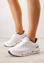 Białe Buty Sportowe na Grubej Geometrycznej Podeszwie Alexusa. Białe obuwie sportowe damskie Born2be, bez wzorów, z dresówki. Za 89.99 zł.