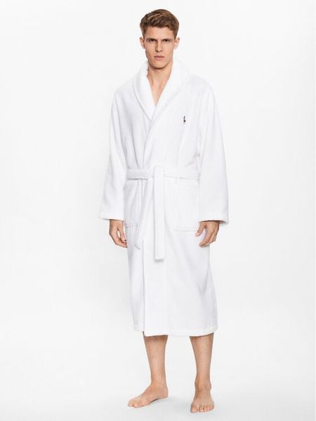 Polo Ralph Lauren Szlafrok 714899683002 Biały. Białe szlafroki męskie Polo Ralph Lauren, m, bez wzorów, z bawełny, bez ramiączek, bez kaptura. Za 459.99 zł.