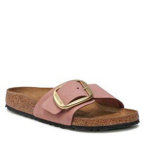 Klapki Birkenstock. Czerwone klapki damskie Birkenstock, bez wzorów, bez obcasa. Za 539.99 zł.