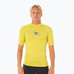 Koszulka do pływania męska Rip Curl Waves UPF Performance. Żółte kąpielówki męskie Rip Curl, m, bez wzorów, do pływania. Za 132.00 zł.
