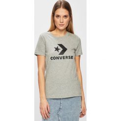 Converse - Top. Szare t-shirty damskie Converse, m, bez wzorów, z bawełny, bez kołnierzyka. W wyprzedaży za 69.90 zł.