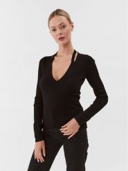 Guess Sweter W3BR30 Z2V42 Czarny Regular Fit. Czarne swetry damskie Guess, xs, z aplikacjami, z wiskozy, bez kołnierzyka, bez ramiączek, bez kaptura. Za 569.99 zł.