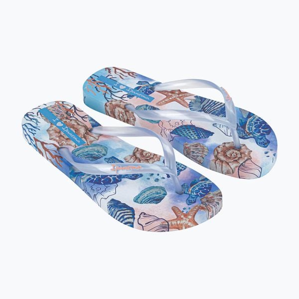 Klapki damskie Ipanema Verao Tropical. Niebieskie klapki damskie Ipanema, bez wzorów, z materiału, sportowe, bez obcasa. Za 79.99 zł.