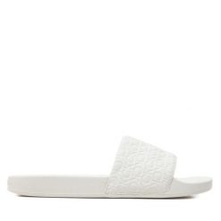 Klapki Calvin Klein. Białe klapki damskie Calvin Klein, bez wzorów, bez obcasa. Za 169.99 zł.