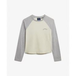 Damska koszulka z długim rękawem Superdry Essential. Szare t-shirty damskie Superdry., s, bez wzorów, eleganckie, bez kołnierzyka. Za 222.70 zł.