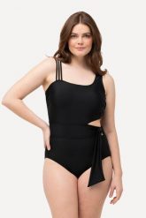 Damski Kostium kąpielowy bloki kolorów miękkie miseczki z recyklingu. Czerwone kostiumy jednoczęściowe damskie Ulla Popken, plus size, bez wzorów, z elastanu, plus size, do pływania. Za 233.99 zł.