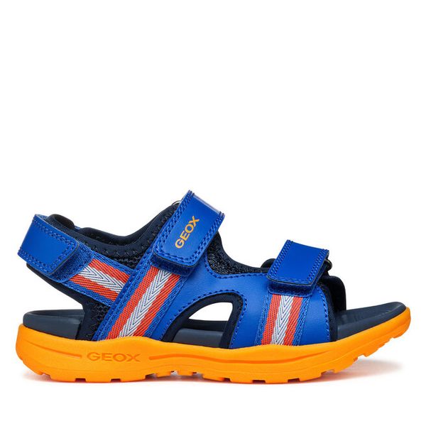 Sandały Geox. Niebieskie sandały chłopięce Geox, bez zapięcia. Za 129.99 zł.