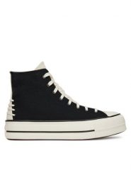 Converse Trampki Chuck Taylor All Star Lift Platform Crafted Laces A12552C Czarny. Czarne trampki i tenisówki damskie Converse, bez wzorów, z materiału, retro, bez zapięcia. Za 279.99 zł.
