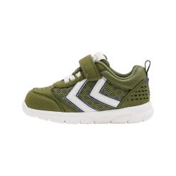 Sneakersy dla chłopców Hummel Crosslite. Zielone buty sportowe chłopięce Hummel, bez wzorów, bez zapięcia, trekkingowe. W wyprzedaży za 169.50 zł.