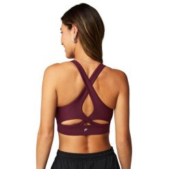 Biustonosz dla kobiet Fabletics No-Bounce. Brązowe biustonosze FABLETICS, bez wzorów, z elastanu. Za 297.55 zł.