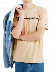 Koszulka męska Champion SS Tee. Brązowe koszulki sportowe męskie Champion, l, bez wzorów, z bawełny, bez kołnierzyka, bez ramiączek. Za 85.00 zł.