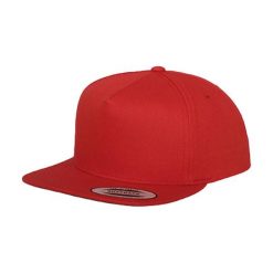 Klasyczna 5panelowa Czapka Z Daszkiem. Czerwone czapki i kapelusze damskie FLEXFIT, bez wzorów, klasyczne. Za 73.99 zł.