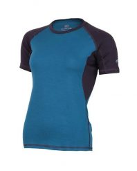 Damska koszulka merino ZITA. Niebieskie koszulki sportowe damskie LASTING, m, bez wzorów, z materiału, bez kołnierzyka, bez ramiączek, trekkingowe. Za 337.00 zł.