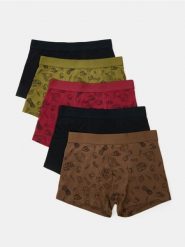 Bawełniane bokserki z motywem turystycznym 5 pack - wielobarwny. Bokserki męskie Sinsay, l, bez wzorów, z bawełny. Za 49.99 zł.