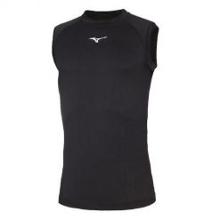 Obcisły tank top Mizuno Team Core. Białe koszulki sportowe męskie Mizuno, l, bez wzorów, bez kołnierzyka, bez ramiączek, na fitness i siłownię. Za 161.00 zł.